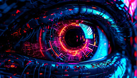 Revolutionary Vision Enhancement The Future of Eyewear Through Glowing Digital Circuitryの素材