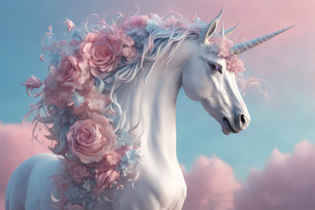Enchanted Unicorn Serenading the Sky An Artistic Fantasy Creature Amidst Natures Tranquilityの素材