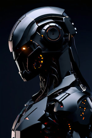 Revolutionary Metal Mechanoid Glowing Eyes Illuminate the Future of Roboticsの素材