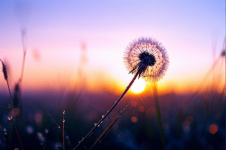 Golden Glow Over Fields A Dazzling Symphony of Dewy Delicacies and Soft Lightの素材