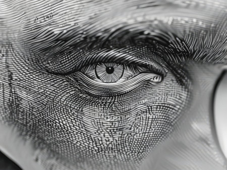 Artistic Eye Magnification A Circular Objects Intricate Patterns Through an Artistic Lensの素材