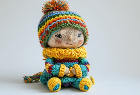 Colorful Knit Dolls A Detailed Guide to Accessory Creation Using Multiple Thread Colorsの素材