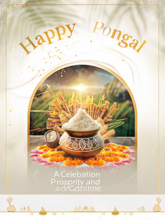 Pongal Celebrations A Warm Earthly Harvest Festival Through Artistic Eyesの素材