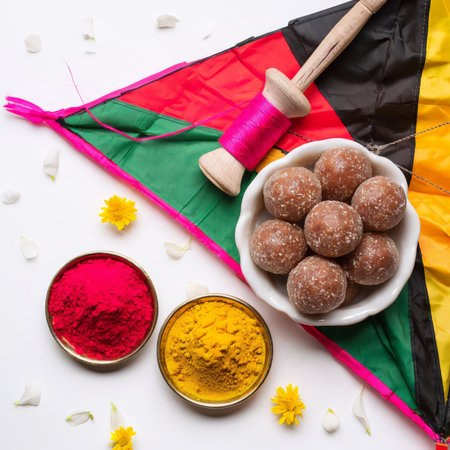 Kite Festival Decorations A Glorious Display of Colors, Flowers, and Sweet Treatsの素材