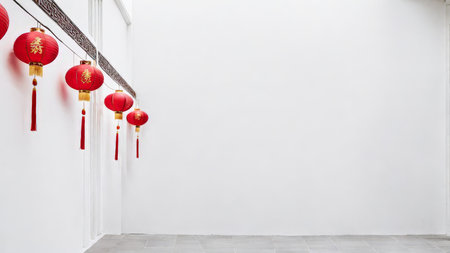 Red Lantern Celebrations Traditional Heritage in Modern Displayの素材