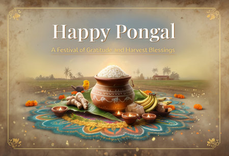 Festive Celebration A Vibrant Display of Flowers, Fruit, Rice Pots, and Lanterns A Traditional Festival Sceneの素材