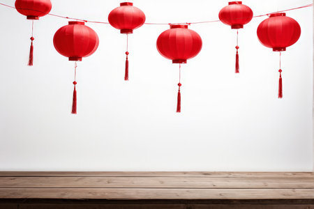 Silent Symphony of Lanterns A Tranquil Tablecape in Black and Goldの素材