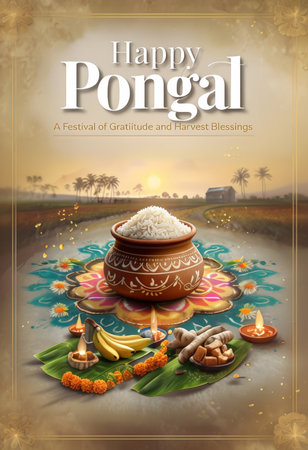 Feast of Harvest Exploring the Significance of Pongal Celebration and its Symbolic Elementsの素材