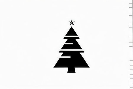 Digital Design Elements Creating a Traditional Christmas Tree Star Shape Logoの素材
