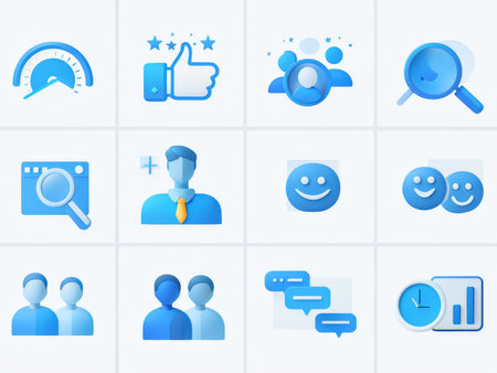 Iconic Blue Icons A Modern Design Palette for Digital Interfacesの素材