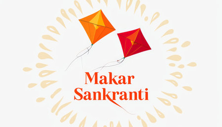 Colorful kites flying on a white background. Vector illustration.の素材