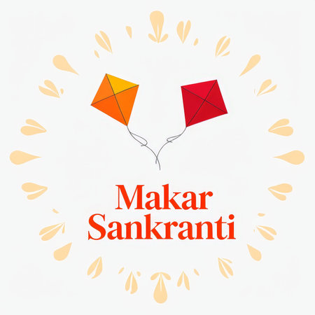 Illustration of a background for Makar Sankranti.の素材