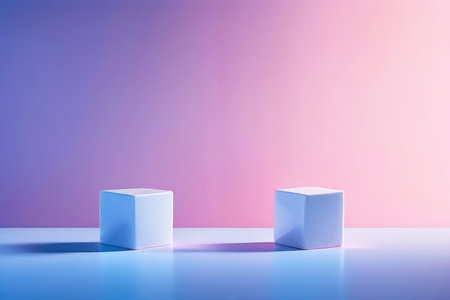 Minimal abstract background, primitive geometrical figures, pastel colors, 3D render, 3D illustrationの素材
