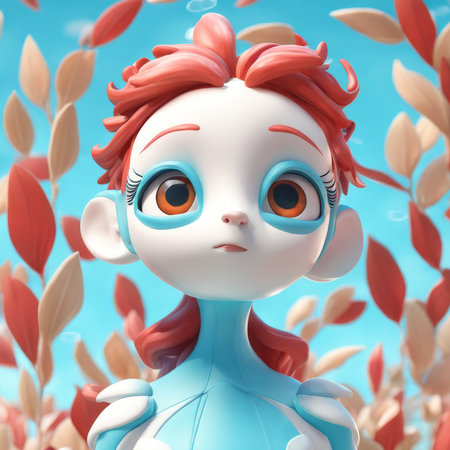 Radiant Spirit An Otherworldly Charcoal Portrait of a RedHaired, OrangeEyed Wonderの素材