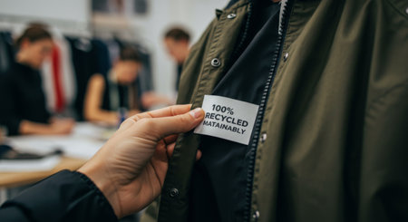 Recycled materials make this garment both stylish and ecofriendlyの素材