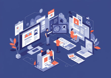 A collaborative team in digital design and development, bringing projects to life with creativity and technologyの素材