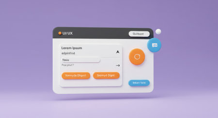 A userfriendly digital interface featuring a text input field, buttons, and iconsの素材