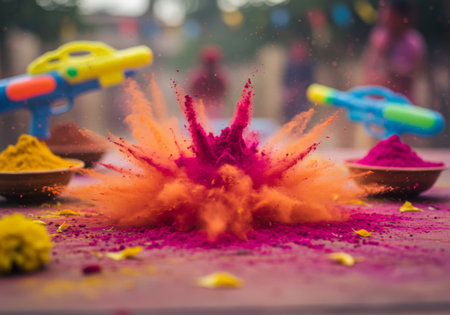 The colorful depiction of Holi festival.の素材
