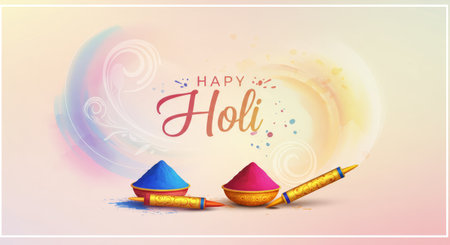Holi is a Hindu festival, also known as Festival of Colors. It celebrates the victory of good over evil, with people throwing colored powder at each other to signify joy and freedom from sin or misfortune. Holi is widely celebrated across India, Nepal, Bangladesh, Sri Lanka, Fiji etc...の素材
