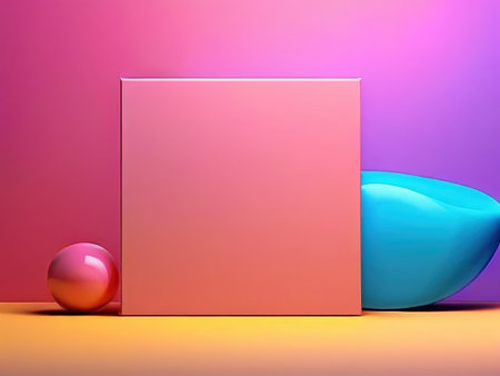 Minimal abstract background, geometric shapes, pastel colors, 3d renderの素材