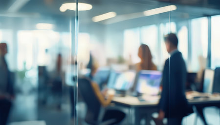 Professional corporate office environment with a focus on collaboration and modern designの素材