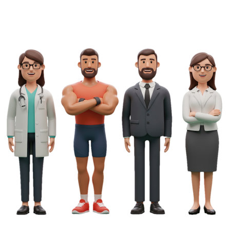 Three-dimensional characters in a sports contextの素材