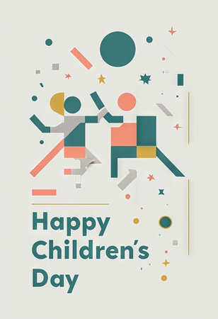 Joyful Journeys: Two Animated Friends Leap into a Whimsical Children's Day Celebration!の素材