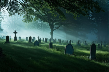 old cemetery in the forestの素材