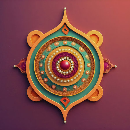 abstract background with colorful ornamentの素材