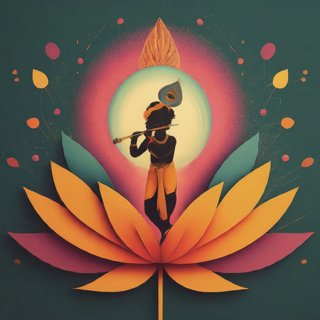 abstract vector illustration of woman in lotus positionの素材