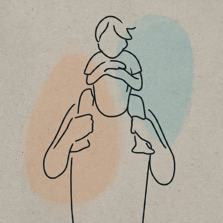 father holding his sonの素材