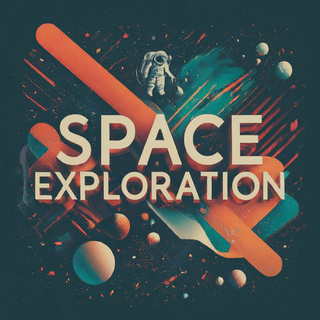 outer space, outer space and planets.の素材