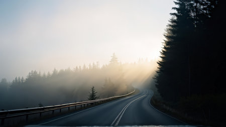 road in the forestの素材