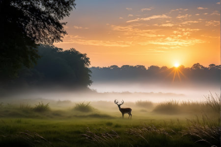 beautiful sunrise in the forestの素材
