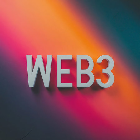 webs 3d letters on a colorful background with a gradient.の素材