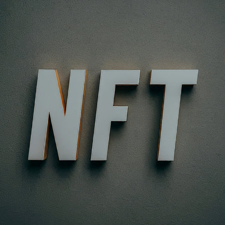 nft neon sign. 3d render.の素材
