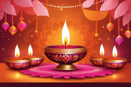 diwali festival background design. vector illustration.の素材