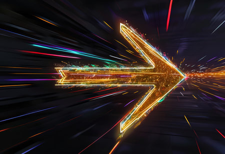 digital 3d rendering of a glowing light trails digital trailsの素材