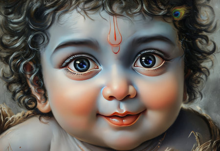 3d rendering of a cute little baby boy with beautiful smileの素材