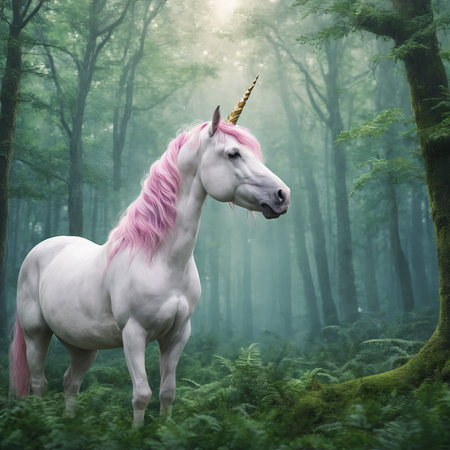 cute unicorn with colorful fantasy background. animal illustration.cute illustration.の素材