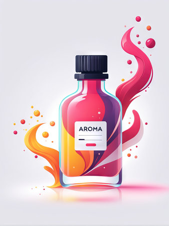 vector design of realistic liquid bottle with on transparent background.vector background.の素材