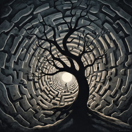 abstract background of a black and white tree with lot stonesの素材