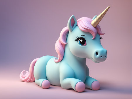 3d realistic unicorn. cuteの素材