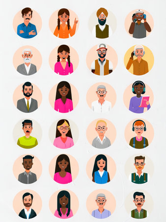 vector set of people, flat designの素材