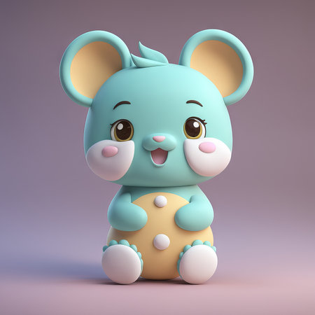 cute cartoon rabbit. 3d illustration.の素材