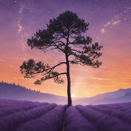 beautiful sunset in the mountainsの素材