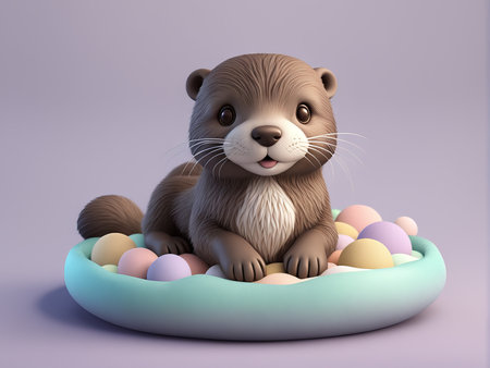 3d illustration, easter rabbit, eggs, egg, holiday card, cartoonの素材