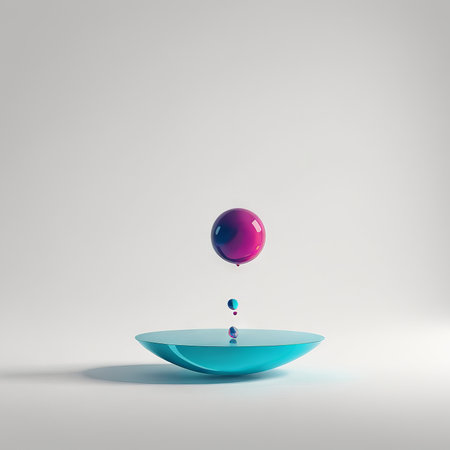 3d illustration of a ball with red on blue background, abstract background.の素材