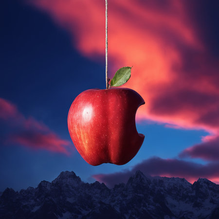 red apple in the skyの素材