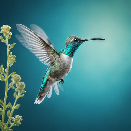 beautiful hummingbird in natureの素材